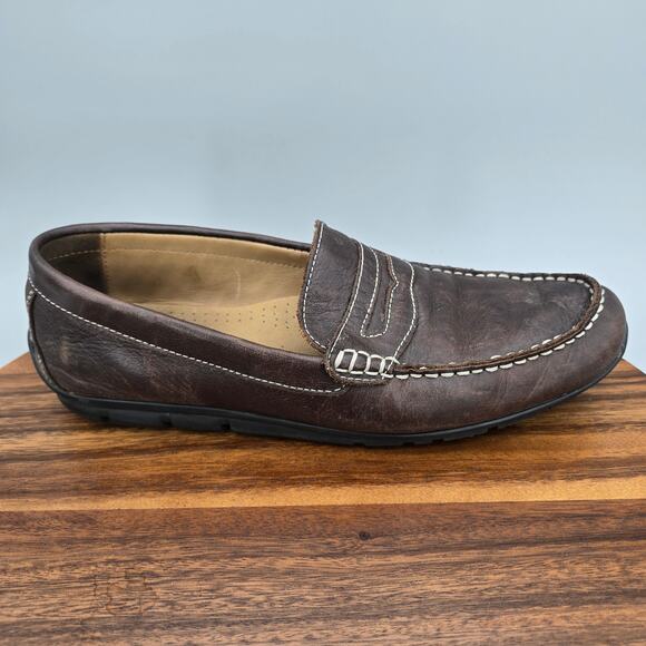 Footjoy FJ Club Shoes Men\'s 10 M Brown Leather Slip On Casual Penny Loafers main image 4